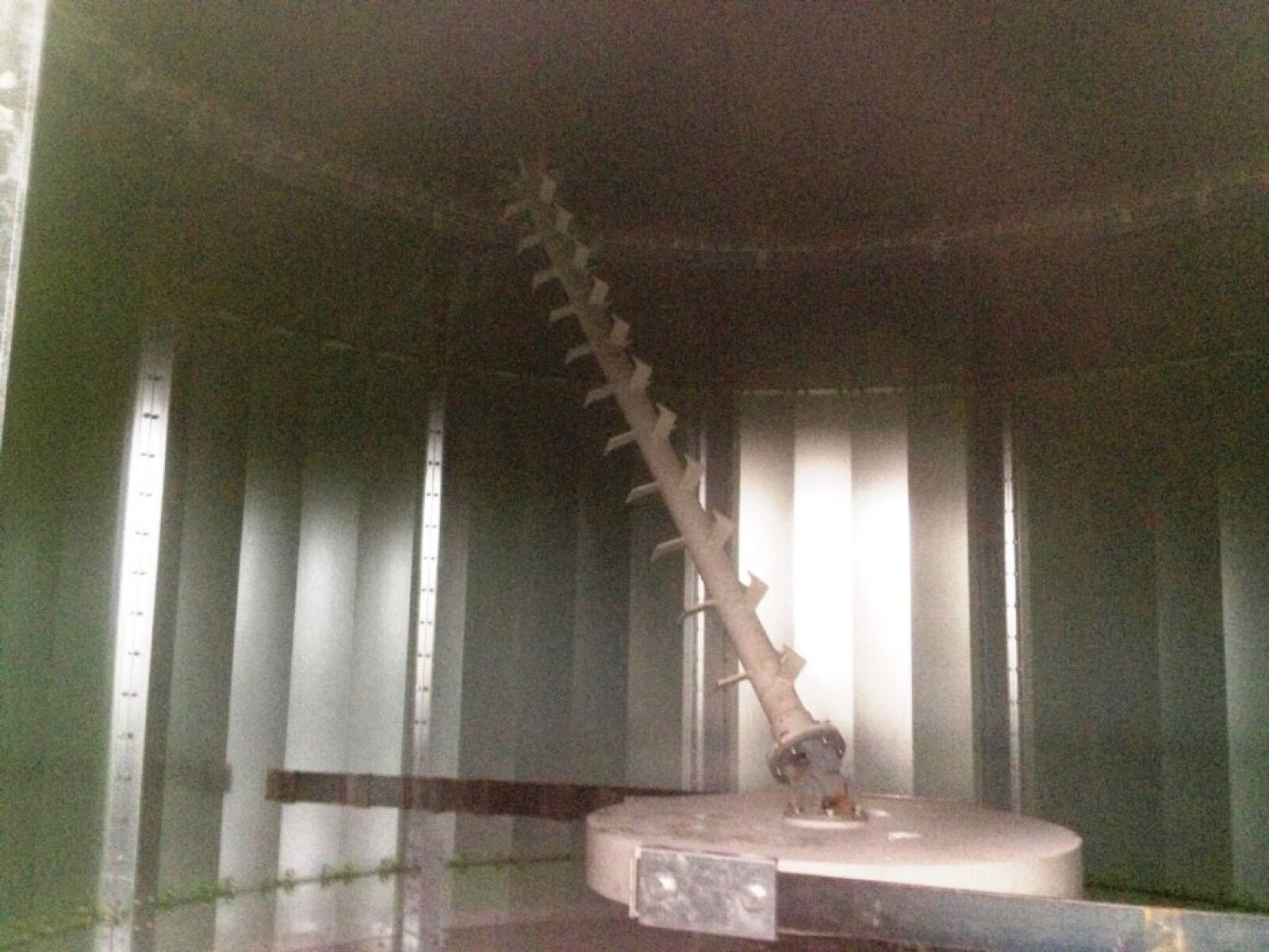 Cylindrical wood chip · shavings silo installed at Bideford, Devon, UK