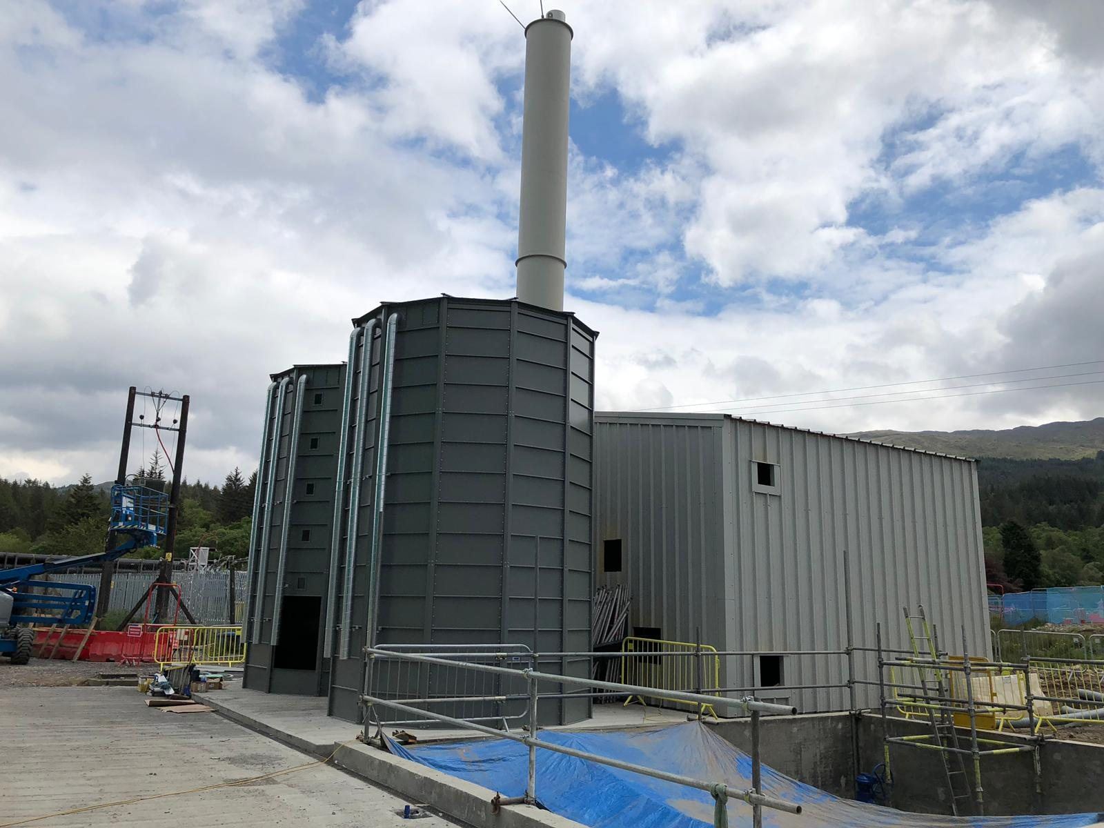 Cylindrical wood chip silo installed at Scotland, UK