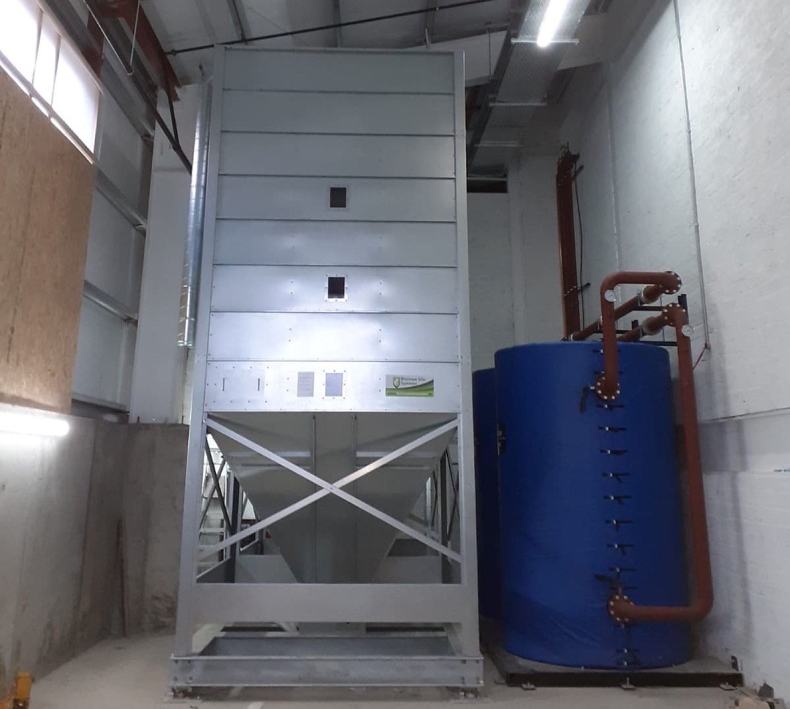 Rectangular wood pellet silo installed at Co. Down, Northern Ireland